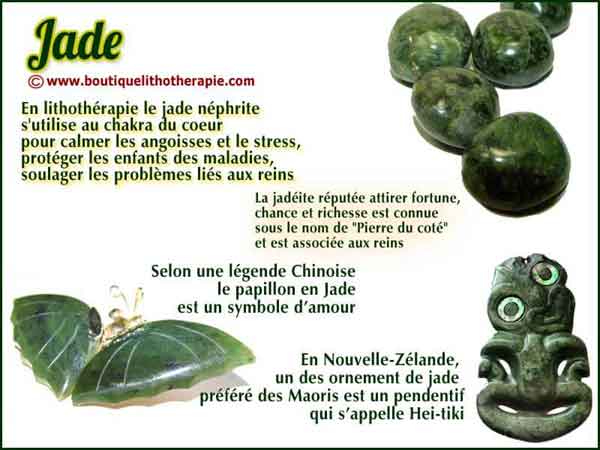 Le jade est une bonne pierre contre la peur et pour attirer l’amour