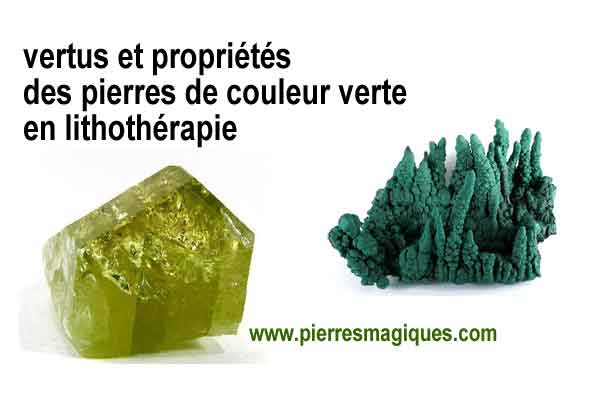 Propriétés et vertus des pierres de couleur verte